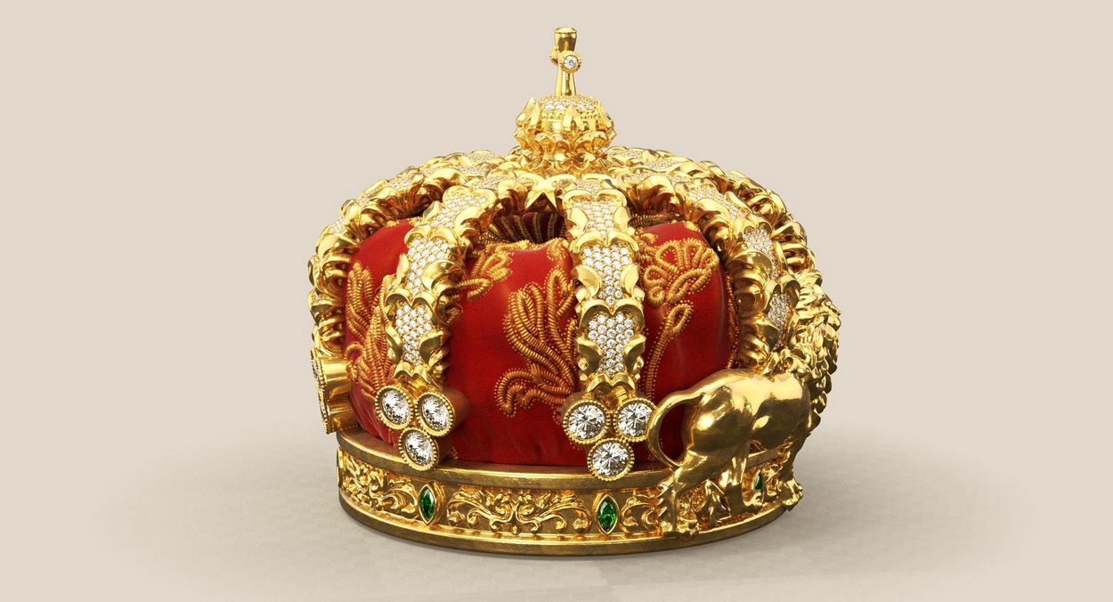 The gems and background of the Crown Jewels